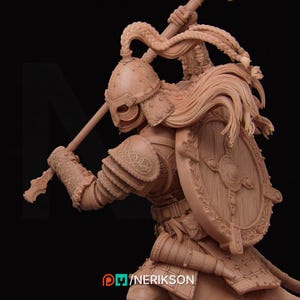 Thyra the Conqueror | RPG | D&D | Pathfinder | 12k | 3d | 32 mm | Viking Shieldmaiden | Miniature