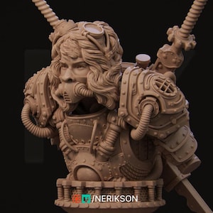 Naojiri the Steampunk Samurai Bust | Fantasy Female Bust | Nerikson | 12k | 100 mm