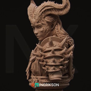 Iensi Demon Hunter Bust | Fantasy Female Bust | Nerikson | 12k | 100 mm