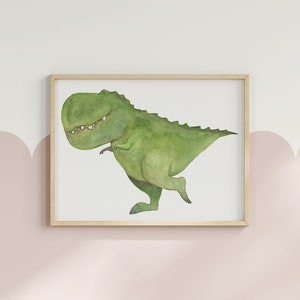 Dinosaur Printable, Dinosaur Art, Nursery Wall Art, T-rex Print, Dinosaur Painting, Boy Room Nursery Printable Wall Art, DIGITAL DOWNLOAD
