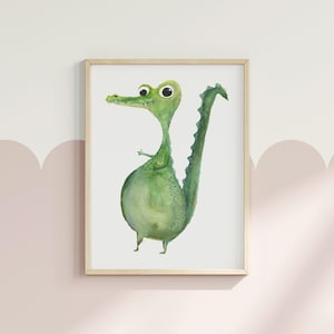 Cute Alligator, crocodile Poster, Safari  Animal nursery decor, Playroom Printables, Kids Room Decor,  African Animals, Crocodile art