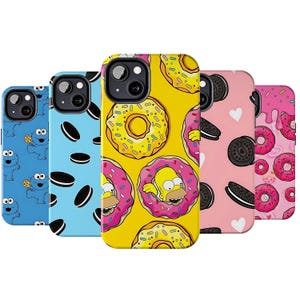 Cute Cookie Design iPhone 16 15 14 13 12 11 Pro Max Mini X Xs Xr SE Tough Case, Samsung Galaxy S25 S24 S23 S22 S21 Ultra