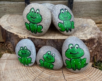 Story Stones- 5 speckled frogs