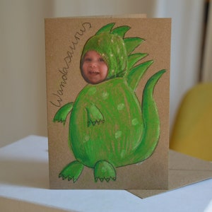 Postal personalizada pintada a mano con sobre, tarjeta de cumpleaños, tarjeta de felicitación