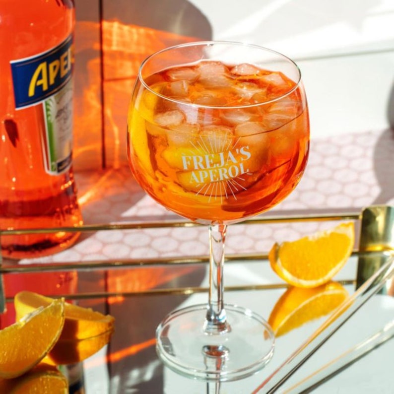 Aperol Spritz Glass I Personalised Aperol Spritz Logo Glass I Aperol Spritz I Cocktail Glass I Personalised Gifts I Giftideas I Summer Gifts image 3