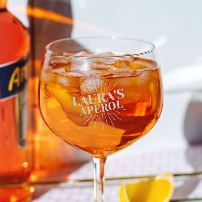 Aperol Spritz Glass I Personalised Aperol Spritz Logo Glass I Aperol Spritz I Cocktail Glass I Personalised Gifts I Giftideas I Summer Gifts Gin glass