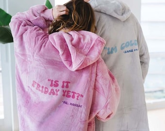 Personalised message hooded blanket I Personalised Oodie with text I personalised gifts I Hoodie Blanket I Oodie I Gifts for her I Giftidea