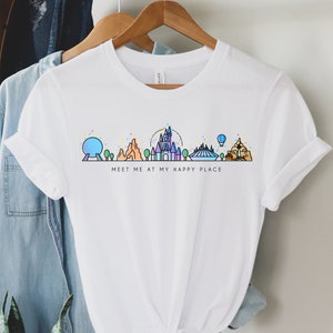 Disney Holiday Shirt, Happy Place T-Shirt, Disney Holiday Tshirt, Disney Castle Shirt, Disneyworld Shirt, Vintage Disney Shirt, Disney Shirt