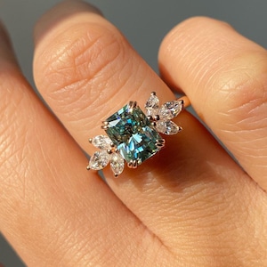 Indicolite Tourmaline Ring, Tourmaline Sterling Silver Ring Blue Paraiba Tourmaline Ring, Anniversary Ring, Dainty Tourmaline Ring For Women