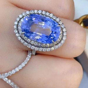 Cornflower Blue Sapphire Ring, 925 Sterling Silver Ring, Blue Sapphire Silver Ring, Ceylon Blue Sapphire Ring, Engagement Ring, Gift for Her