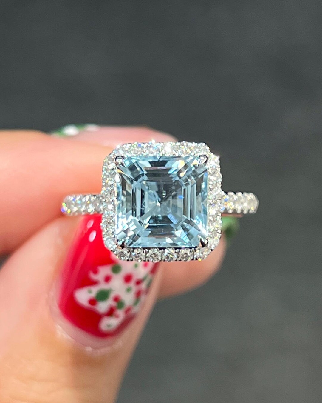 Bague Art Déco En Argent Sterling - Aigue-marine Laiteuse & Marcassite - Neuf Avec étiquettes Gemondo