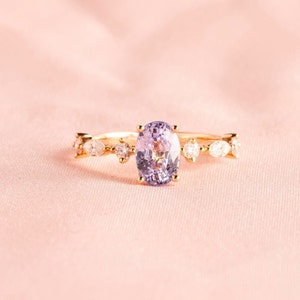 Lavender Purple Sapphire Ring 925 Sterling Silver Vintage Purple Sapphire Ring Purple Stone Statement Ring Sapphire Wedding Promise Ring