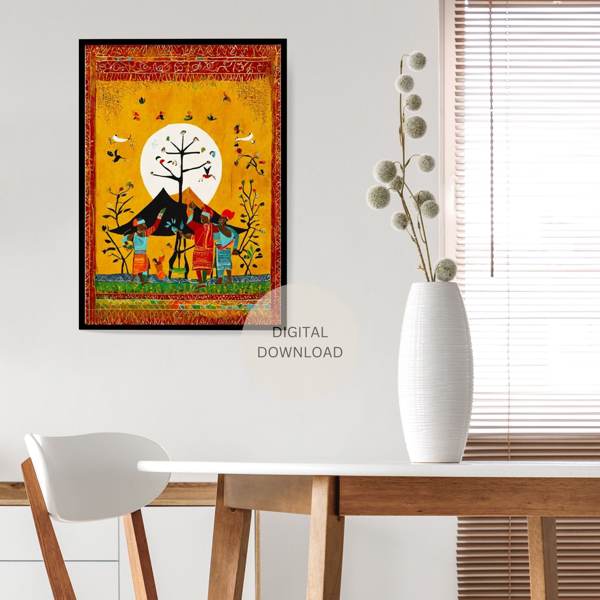 Warli Painting Three Piece Wall Art Indian Painting Colorful Wall Art ...