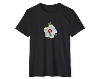 Hibiscus & Bee Shirt: Eco-Friendly Recycled Cotton Blend Tee