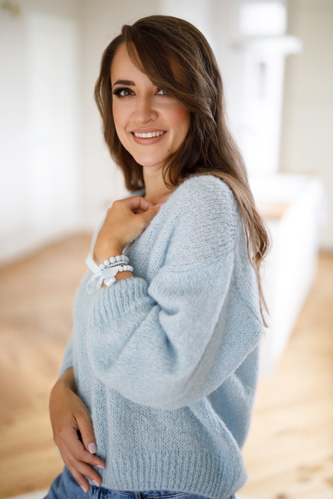 CALISTA BLUE MOHAIR SWEATER