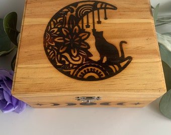 medium wood burned box