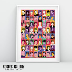 Forever Young - Eighties Pop Art Portraits - Pop Art A3 Prints - 80s Music Stars - Bright & Muted also Sal Solo, Boy George + George Michael