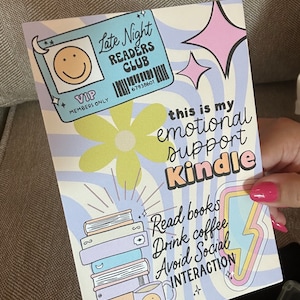 Emotionellt stöd Kindle 6” och Paperwhite-insats utskrivbar | Kindle-dekorationer | Insatser till e-läsare | Kindle Paperwhite 10:e generationen | Läsning