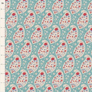 Tilda Jubilee Teardrop Teal fabric