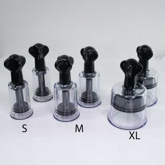 Pinces à seins paire de pompes à tétons noires Nipple sucker 3 tailles au choix
