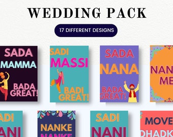 Nanka Mel Signs Punjabi Wedding Jagoo Maaiyan Poster Viah Boards Kuri Munda Indian Wedding Party Signs Team Bride Team Groom