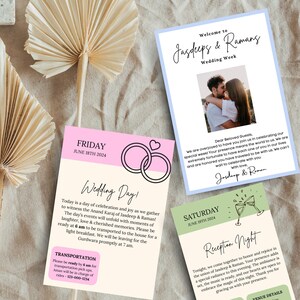 Modello lettera di benvenuto per matrimonio Lettera stampabile per gli invitati al matrimonio Inserisci cestino di benvenuto Itinerario di nozze Guida per il fine settimana Biglietti per eventi di matrimonio