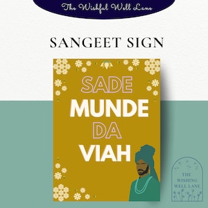 Sade Munde Da Viah Sign | Sikh Wedding Signs | Wedding Welcome Sign | Indian Wedding Sign | Jagoo Signs