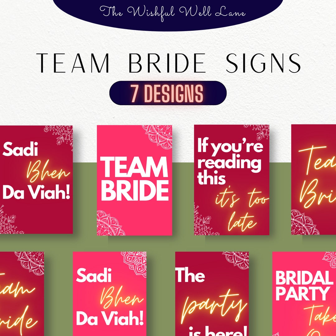 Team Bride Jago Signs Punjabi Wedding Crasher Indian Wedding Doli Signs ...