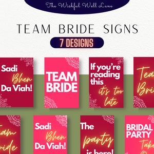 Team Bride Jago Signs Punjabi Wedding Crasher Indian Wedding Doli Signs Sadi Kuri Da Viah Bridal Party Signs Nanka Mel Signs Dhadka Mel