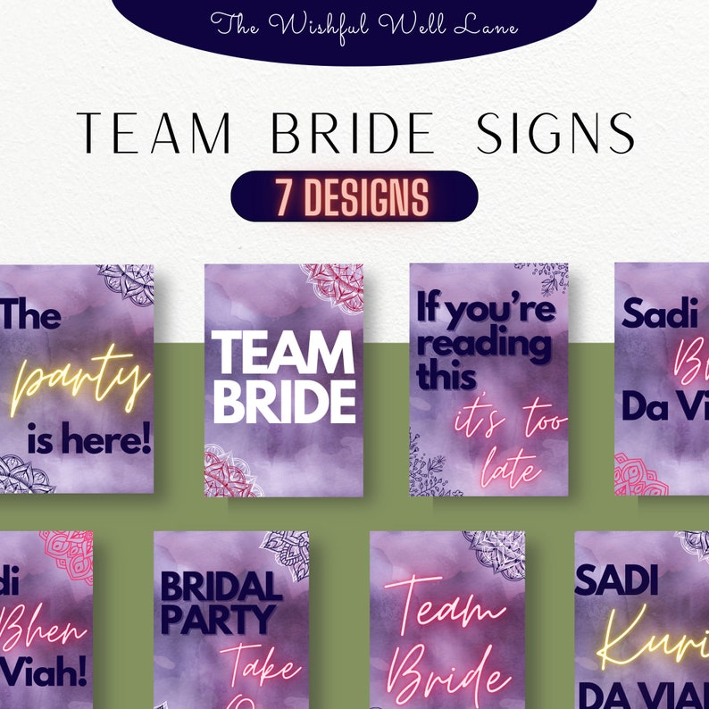 Doli Wedding Signs Team Bride Indian Wedding Signage Punjabi Wedding ...