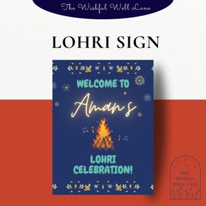 Panneau de bienvenue Lohri Punjabi Lohri, décor de fête, décorations Lohri, panneau de bienvenue d&#39;anniversaire, panneau Happy Lohri