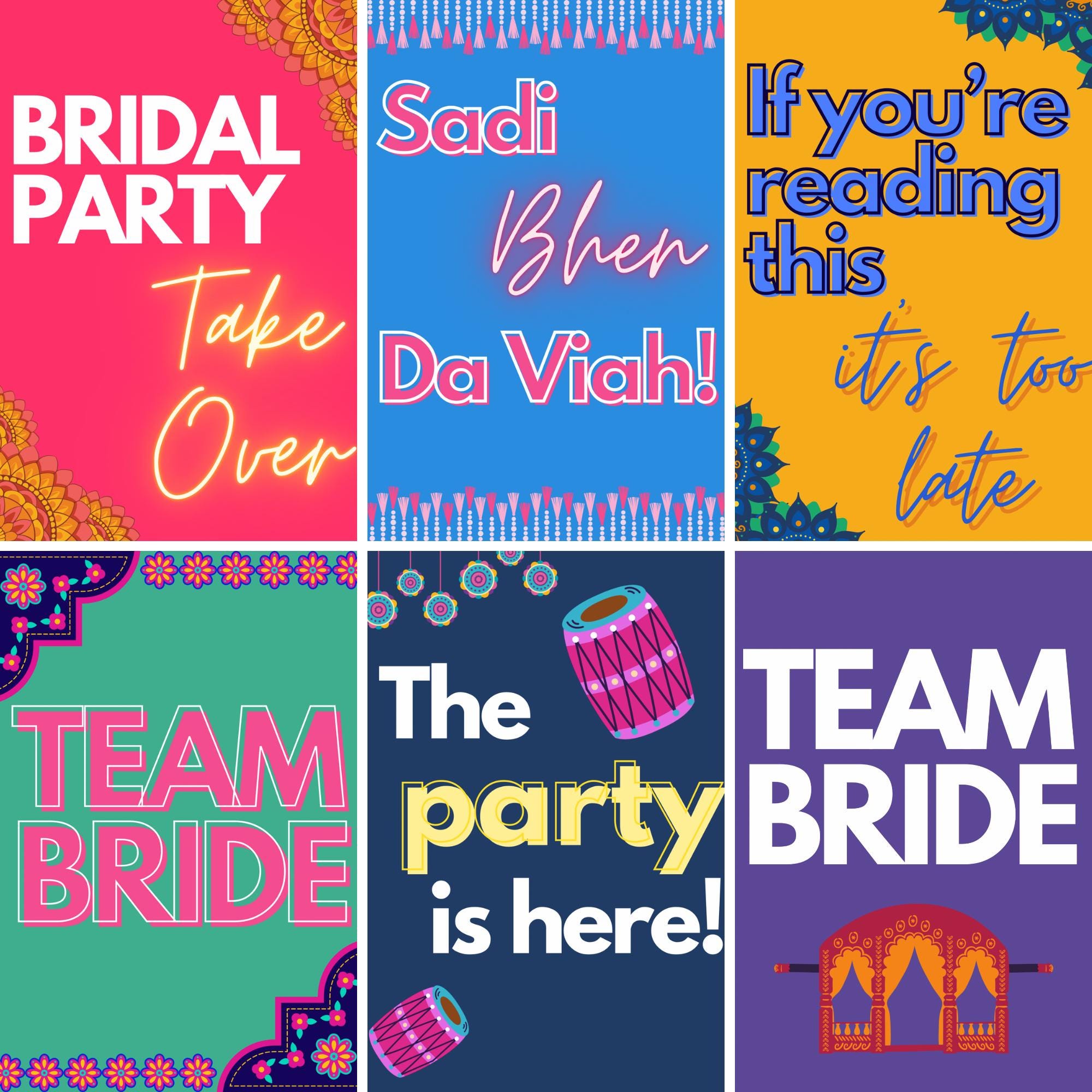 Punjabi Wedding Signs, Team Bride Jago Signs (digital Download) - Etsy