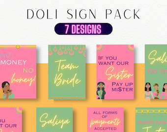 Team Bride Indian Wedding Signage | Punjabi Wedding Signs | Sikh ...