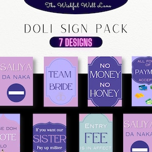 Doli Wedding Signs | Team Bride Indian Wedding Signage | Punjabi Wedding Signs | Sadi Kudi Da Viah | Anand Karaj | Sikh Wedding Signs