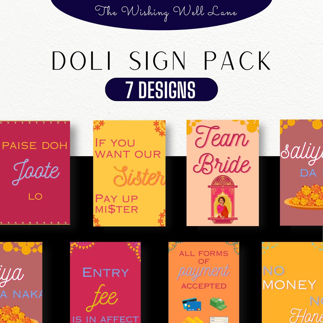 Doli Wedding Signs Team Bride Sign Indian Wedding Signage Punjabi ...