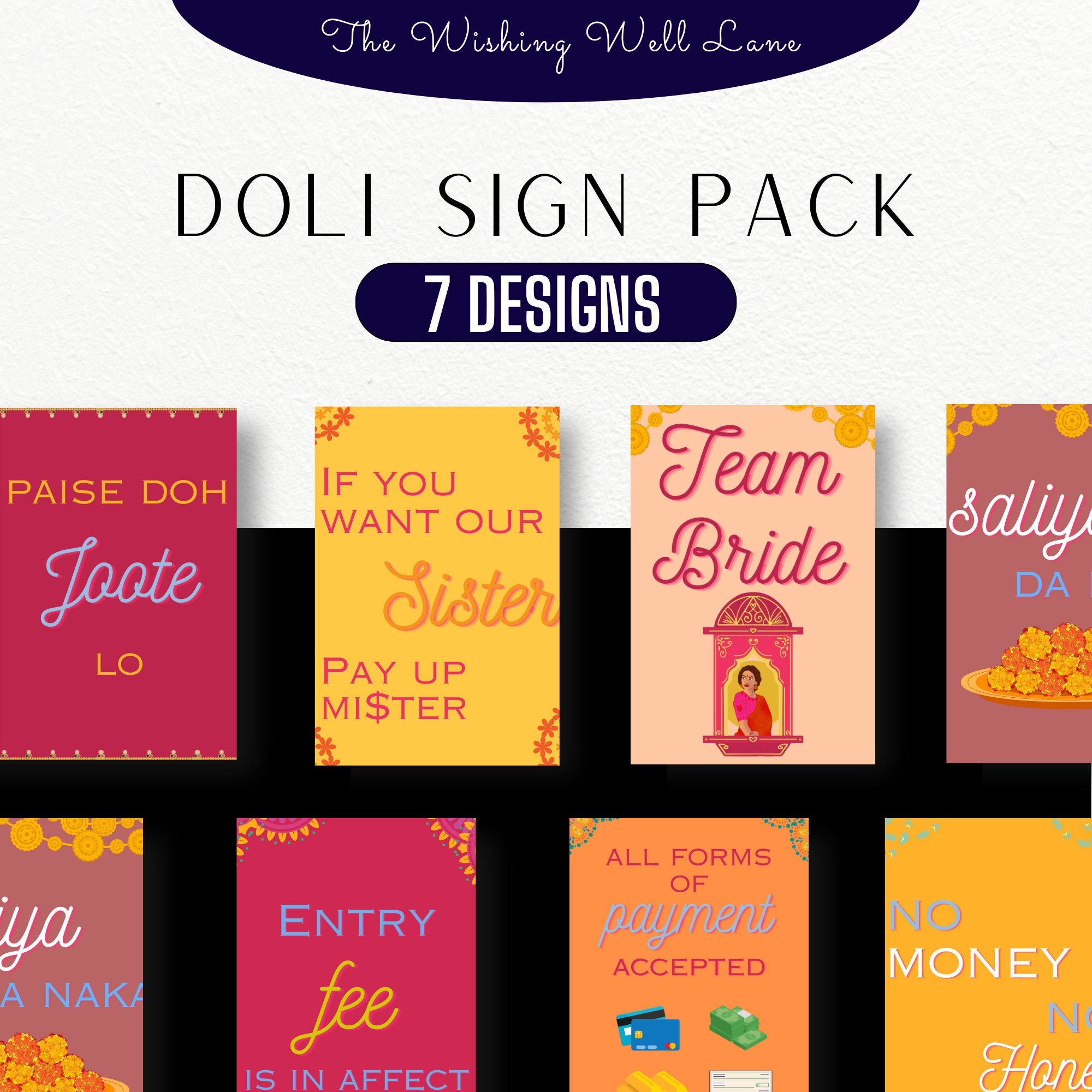 Doli Wedding Signs Team Bride Sign Indian Wedding Signage Punjabi ...