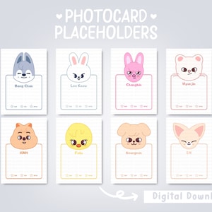 Kpop Falta el titular del lugar de la tarjeta fotográfica SKZOO | DESCARGA DIGITAL | Suministros de colección Kpop