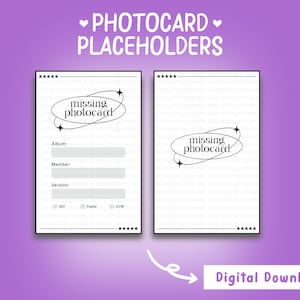 Kpop falta el titular del lugar de la tarjeta fotográfica | DESCARGA DIGITAL | Suministros de colección Kpop