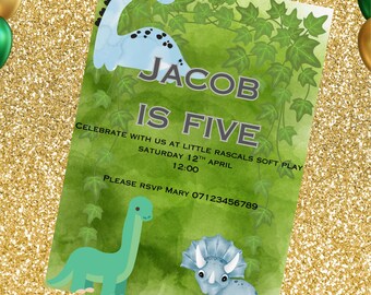 Dinosaur Birthday Invitation - Editable, Digital Download