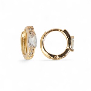 Gold plated earrings, 18K Gold earrings, Stunning 18K Gold Plated Earrings with Radiant Zirconia – Celebrate Her Birthday in Style