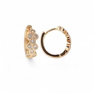 Gold plated earrings, 18K Gold Plated Earrings, Gold plated hoops, Hoops earrings, Earrings for girls, Girlfriend gift idea, Gift idea