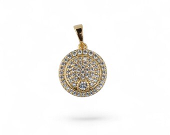 18k gold plated pendant, 18k gold pendant, Zirconia pendant, Gold-plated pendant, Minimalist pendant, Pendant for girls, Small pendant