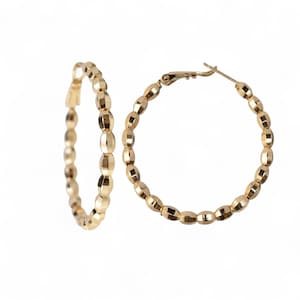 Gold plated earrings, Gold plated Hoops, Hoops earrings, Gold tone earrings, Perfect for Celebrating Milestones, Gift idea for Mom