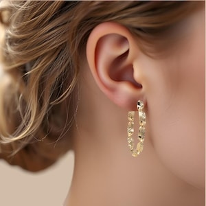 Gold Filled earrings, 18K Gold Filled Hoops, Hoops earrings, Large hoops earrings, Women's Jewelry gift, Gift for Mom, Birthday gift