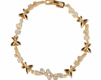 18k gold plated bracelet, 18k Gold Plated Bracelet Gift Idea for Her, 18k gold bracelet, 18k gold jewelry, Birthday gift, Anniversary gift