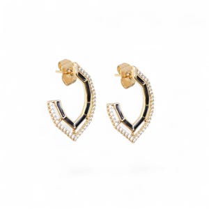 Gold plated earrings, 18k Earrings, Glamorous 18K Gold Plated CZ Studs, Timeless Birthday Gif,t for the Fashionista in Your Life, gift