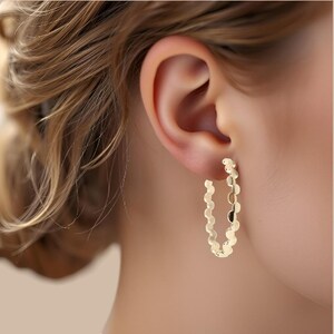 Gold plated earrings, 18K Earrings, Gold filled hoops, Hoops earrings, Hoops huggie earrings, Large hoops with gold plated, Gold plated