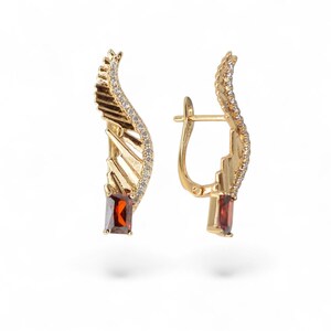 Gold Filled earrings, 18K Gold Filled Hoop Earrings, Versatile & Eye-Catching Accessory for Any Occasion, Gift for Mom, Red earrings