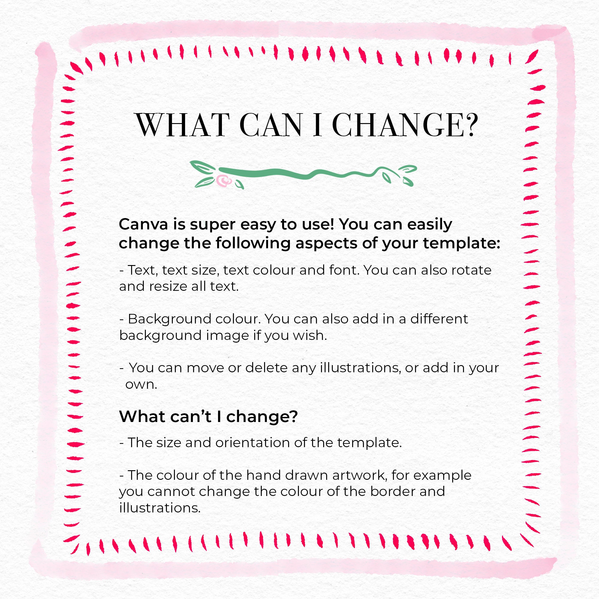 Red Wavy Ribbon Menu Template | Hand Drawn Ribbon Border | Instant ...