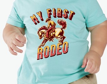 My First Rodeo Baby Tshirt for Child Birthday Celebration Cowboy Western Theme Shirt